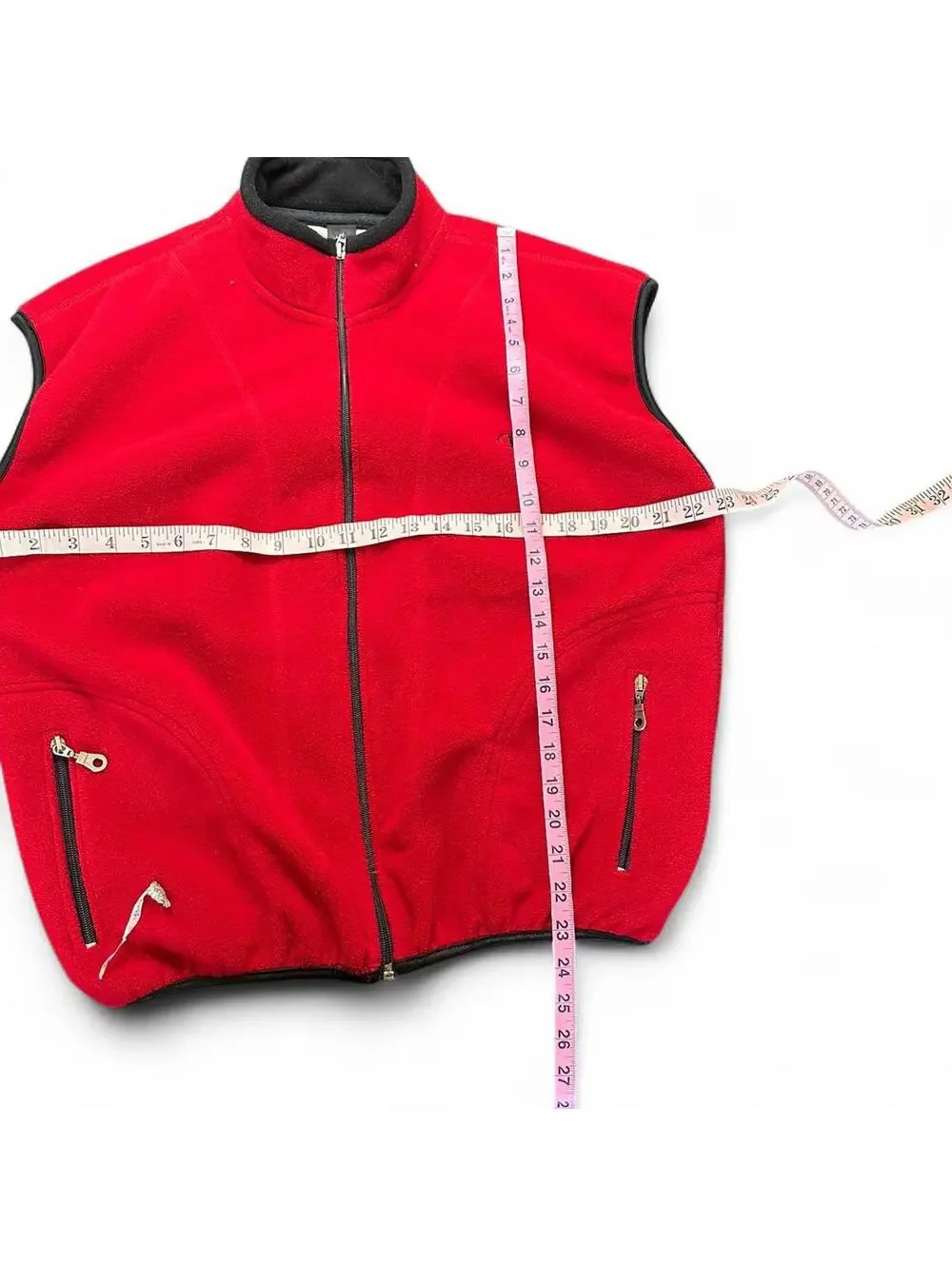 Vintage Champion Red Fleece Vest (L)